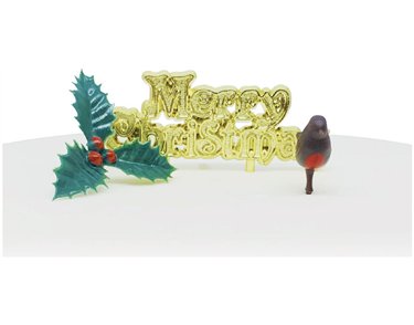 3PC PLASTIC YULE LOG PLASTIC DECORATING KIT