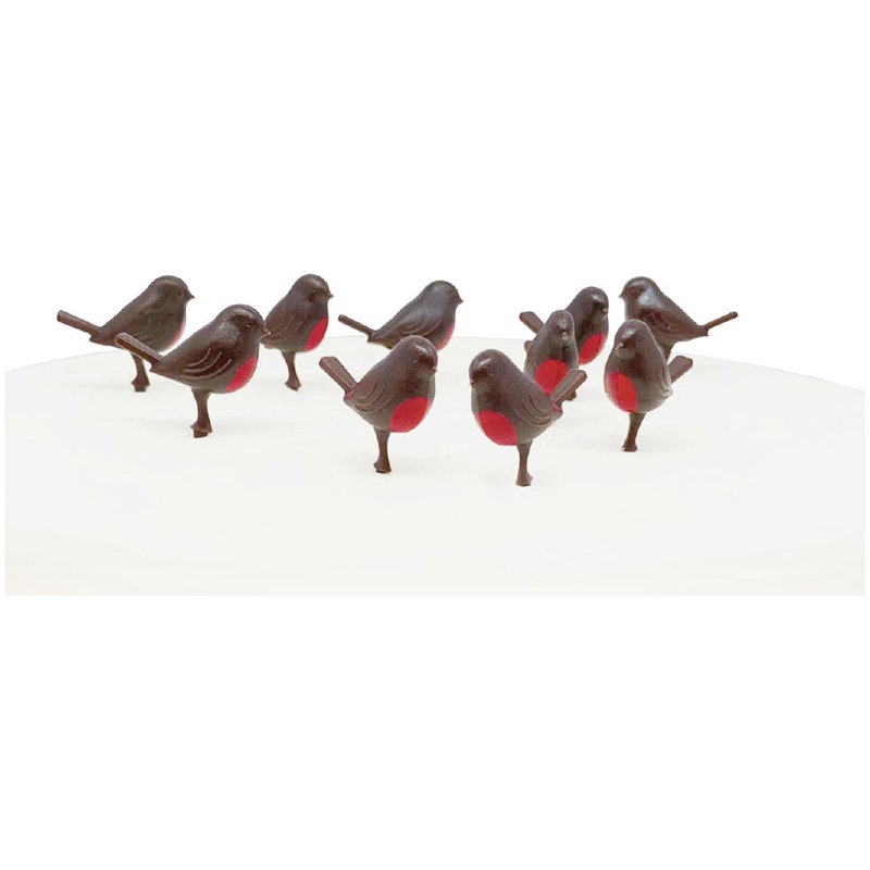 10PC ROBIN PLASTIC CAKE TOPPER PICKS