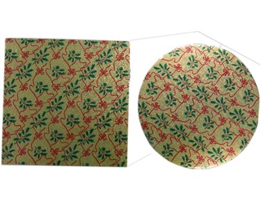 10in ASST SQ / ROUND XMAS CAKE BOARDS 30S