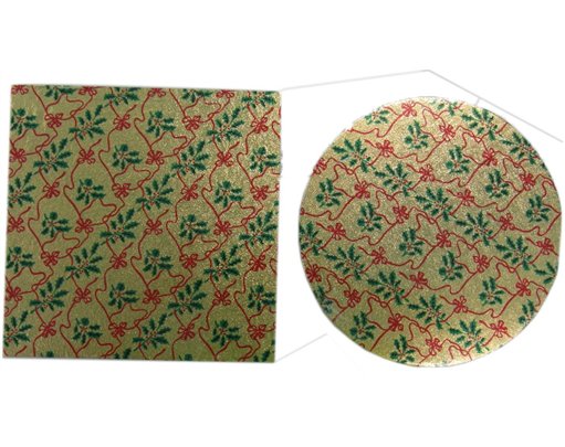 10in ASST SQ / ROUND XMAS CAKE BOARDS 30S