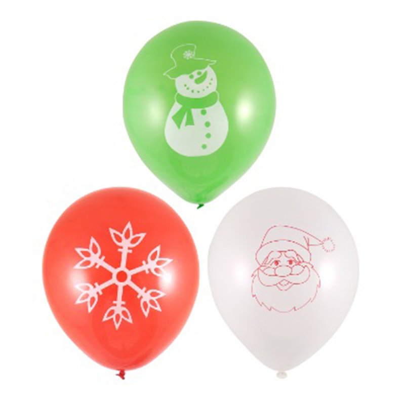 12PK 23cm CHRISTMAS BALLOONS