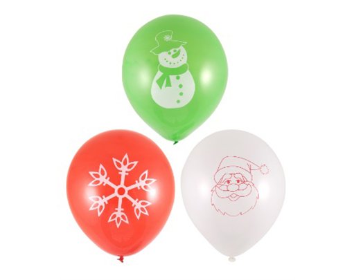 12PK 23cm CHRISTMAS BALLOONS
