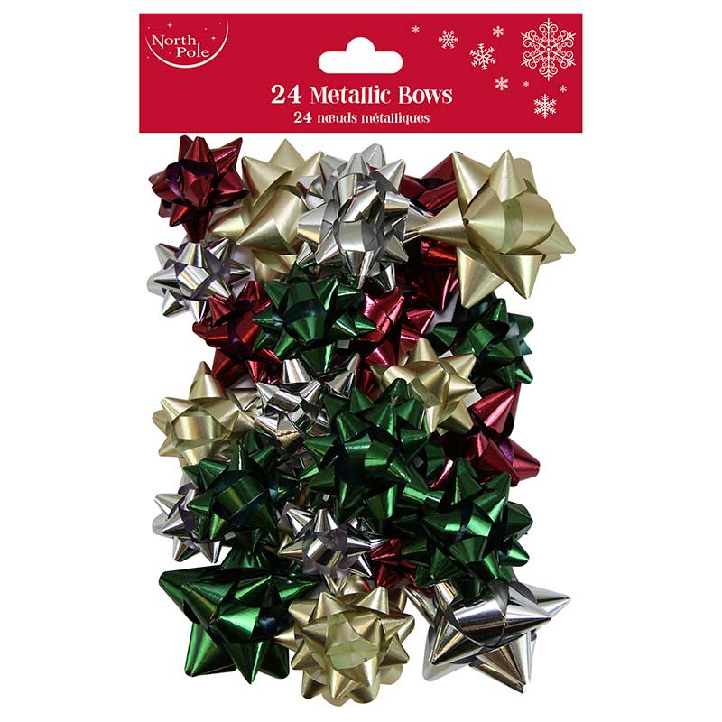 24PK TREND MIX METALLIC BOWS 12S
