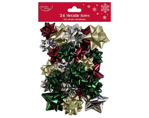 24PK TREND MIX METALLIC BOWS 12S