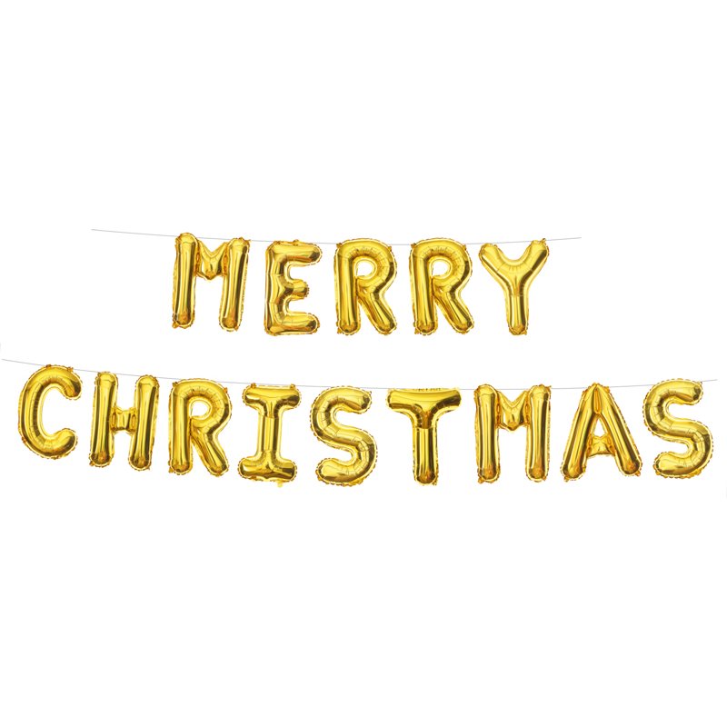 MERRY CHRISTMAS GOLD FOIL BALLOON KIT