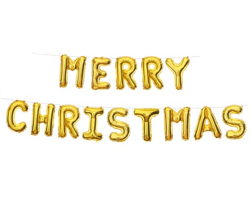 MERRY CHRISTMAS GOLD FOIL BALLOON KIT