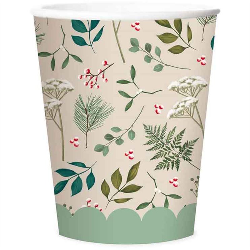 8PK TRADITIONAL CHRISTMAS PAPER CUPS