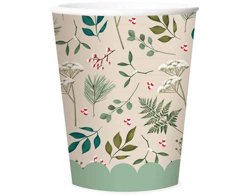 8PK TRADITIONAL CHRISTMAS PAPER CUPS