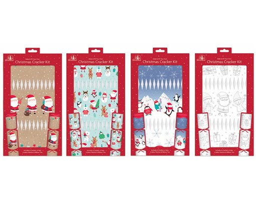 4ASST CUTE MAKE YOUR OWN CHRISTMAS CRACKER KIT