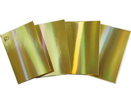 20PK GOLD HOLOGRAPHIC BOOKLET GIFT TAGS 12S