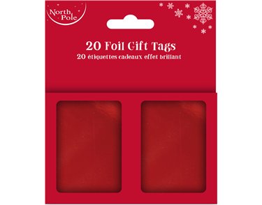 20PK RED HOLOGRAPHIC BOOKLET GIFT TAGS 12S