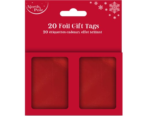 20PK RED HOLOGRAPHIC BOOKLET GIFT TAGS 12S
