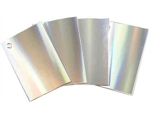 20PK SILVER HOLOGRAPHIC BOOKLET GIFT TAGS 12S