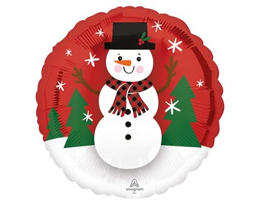 18in SMILEY SNOWMAN FOIL BALLOON