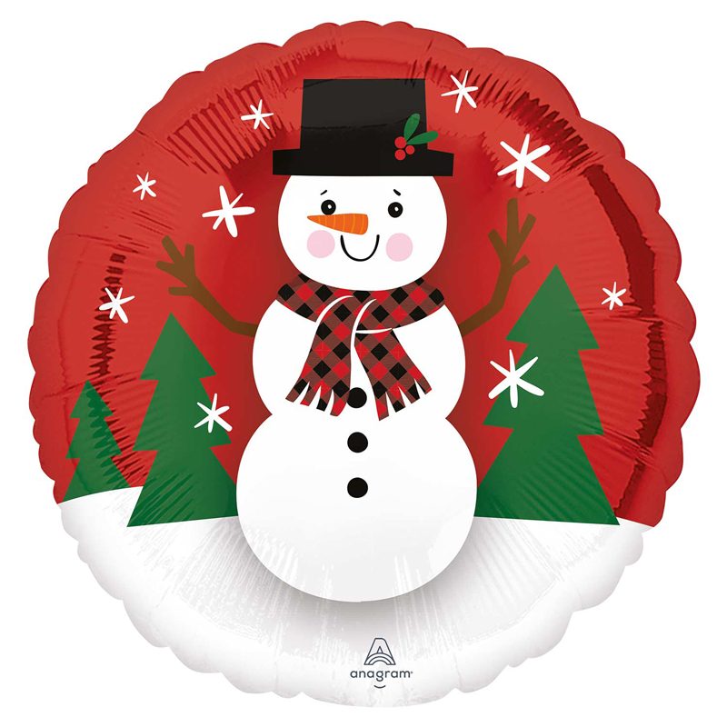18in SMILEY SNOWMAN FOIL BALLOON