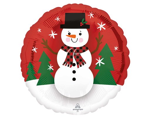 18in SMILEY SNOWMAN FOIL BALLOON