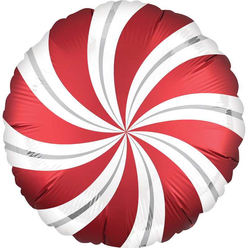 18in SATIN SANGRIA CANDY SWIRLS FOIL BALLOON