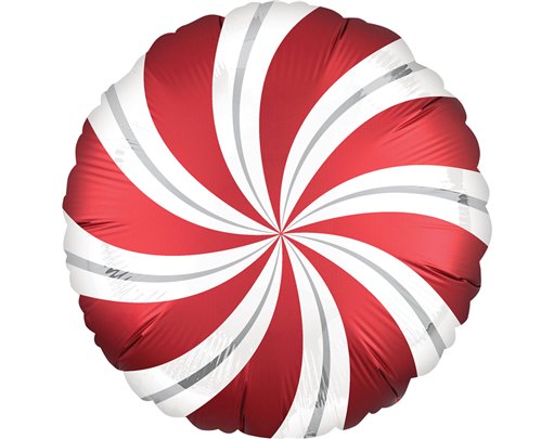 18in SATIN SANGRIA CANDY SWIRLS FOIL BALLOON