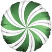 18in SATIN EMERALD CANDY SWIRLS FOIL BALLOON