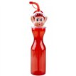 500ml CLEAR RED PLASTIC BOTTLE WITH ELF HEAD