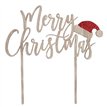 WOODEN 'MERRY CHRISTMAS' CAKE TOPPER