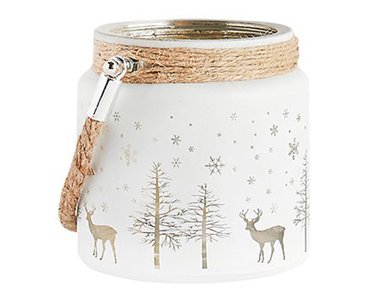 SMALL CHRISTMAS CANDLE HOLDER WITH ROPE