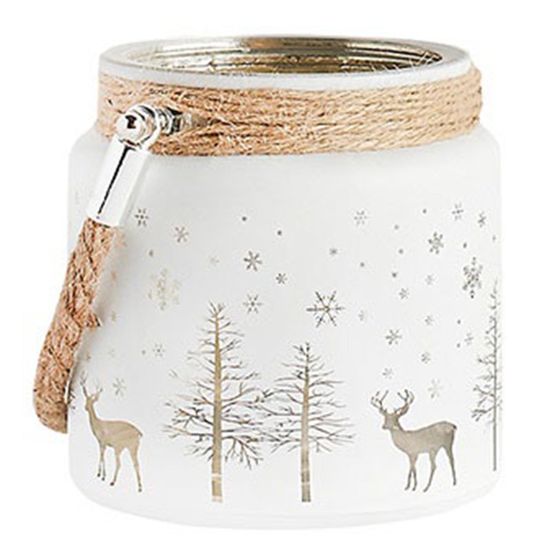 SMALL CHRISTMAS CANDLE HOLDER WITH ROPE