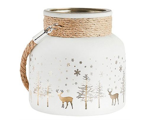 MEDIUM CHRISTMAS CANDLE HOLDER WITH ROPE