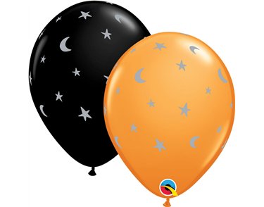 25PK 11IN CRESCENT MOONS & STARS QUALATEX