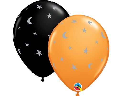 25PK 11IN CRESCENT MOONS & STARS QUALATEX