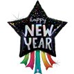 43in NEW YEAR STAR STREAMERS FOIL BALLOON