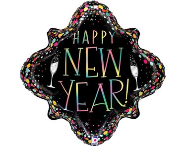 29in NEW YEAR PARTY CONFETTI FRAME FOIL BALLOON