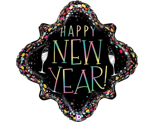 29in NEW YEAR PARTY CONFETTI FRAME FOIL BALLOON