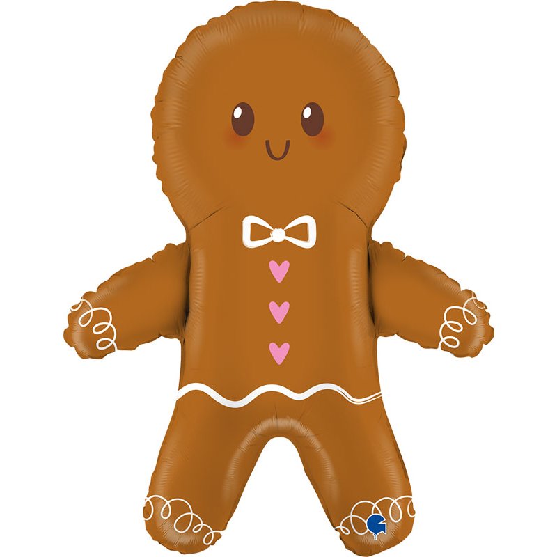 33in CUTE GINGERBREAD MAN FOIL BALLOON