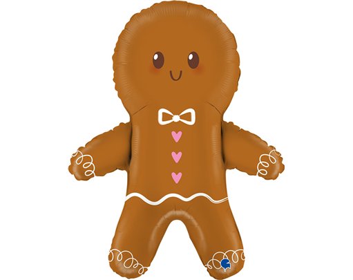33in CUTE GINGERBREAD MAN FOIL BALLOON