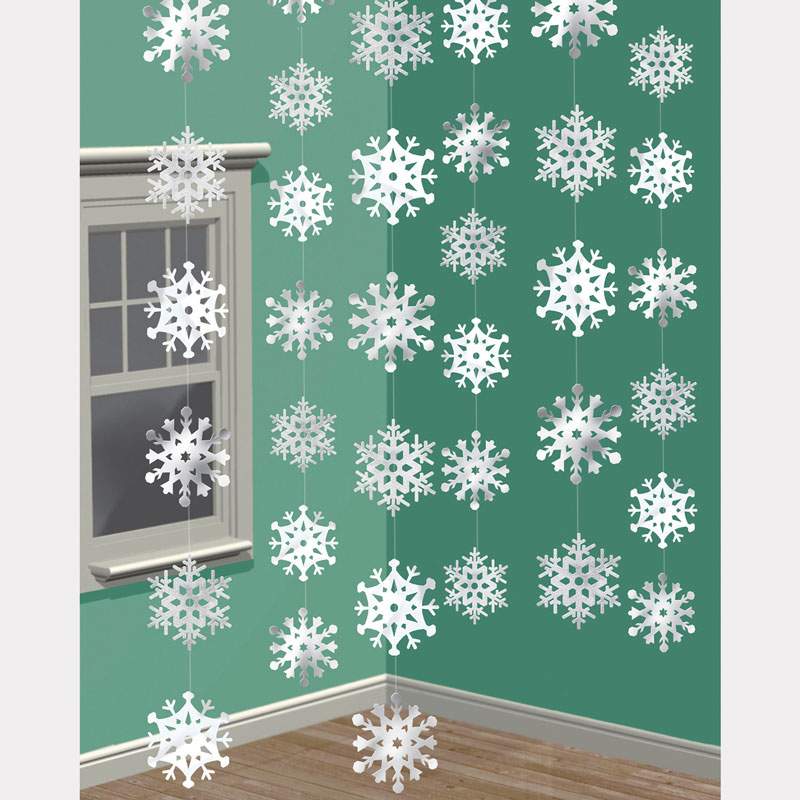 6PC 2.1m SNOWFLAKE STRING DECORATIONS