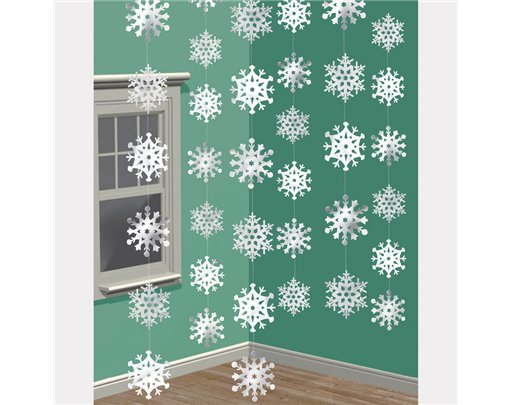 6PC 2.1m SNOWFLAKE STRING DECORATIONS