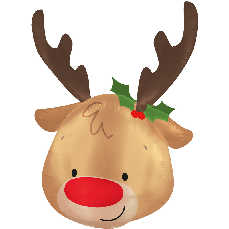 REINDEER HEAD FOIL BALLOON
