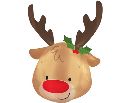 REINDEER HEAD FOIL BALLOON