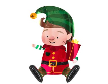 SITTING ELF FOIL BALLOON