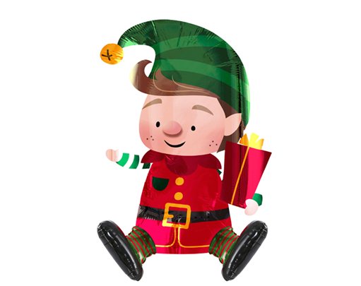 SITTING ELF FOIL BALLOON
