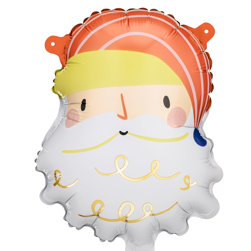 5PK 14in SANTA HEAD AIR FILL FOIL BALLOON