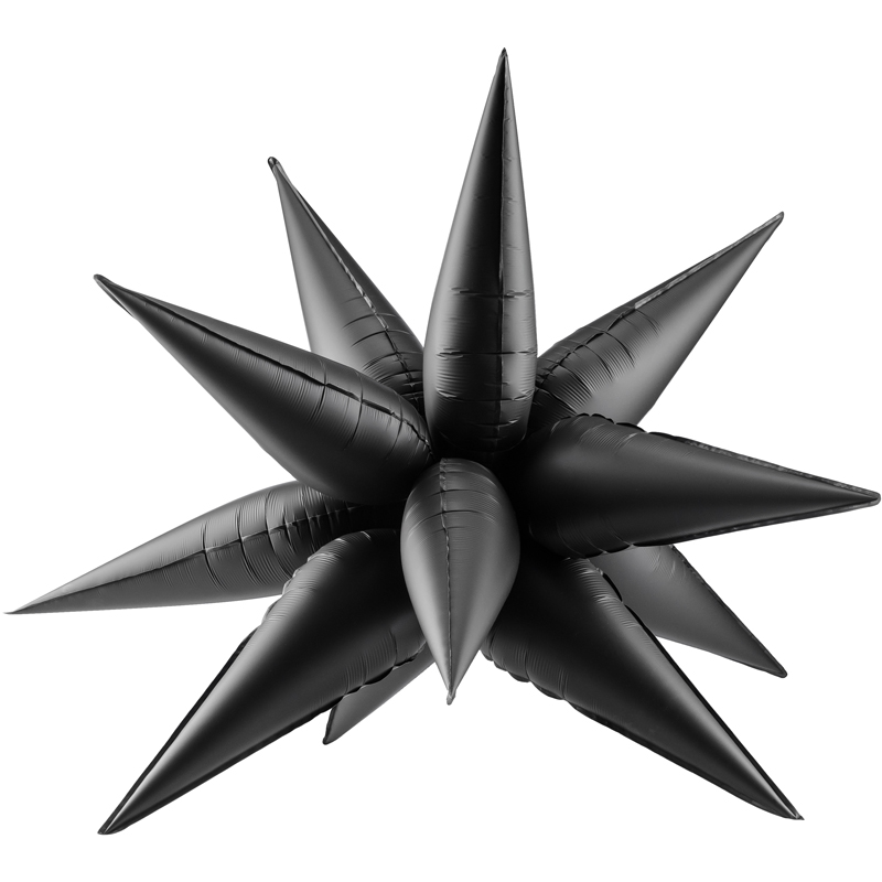 38in 3D BLACK MATTE FOIL BALLOON STAR