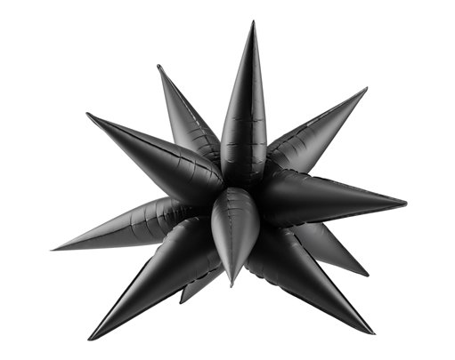 38in 3D BLACK MATTE FOIL BALLOON STAR