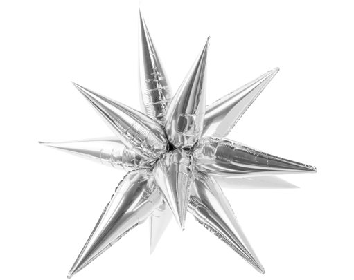 38in 3D SILVER GLOSSY FOIL BALLOON STAR