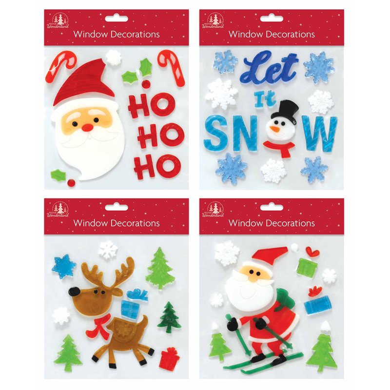 4ASST CHRISTMAS WINDOW GELS