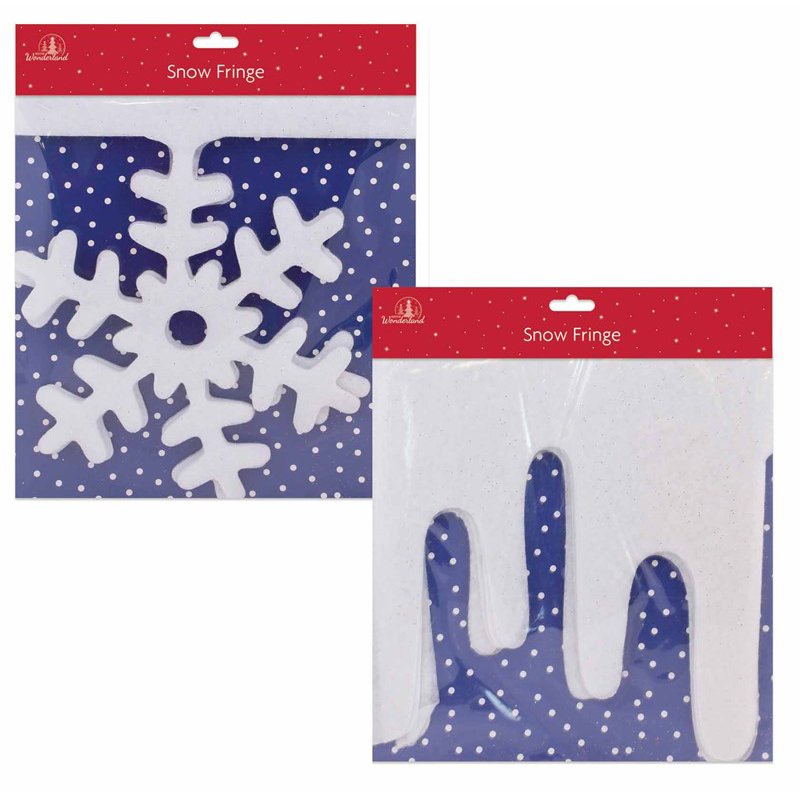 2ASST XMAS SNOW FRINGE