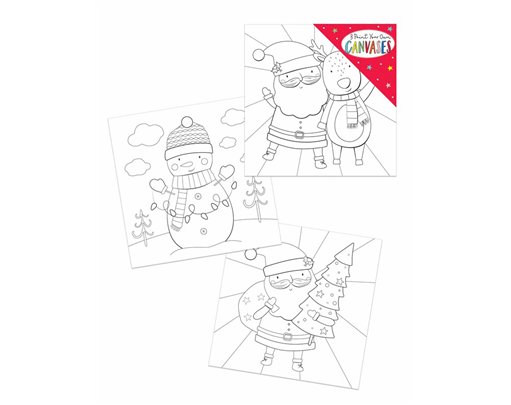CHRISTMAS 3PK PAINT YOUR OWN MINI CANVAS