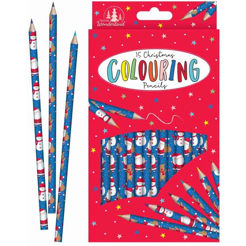 CHRISTMAS 15 COLOURING PENCILS