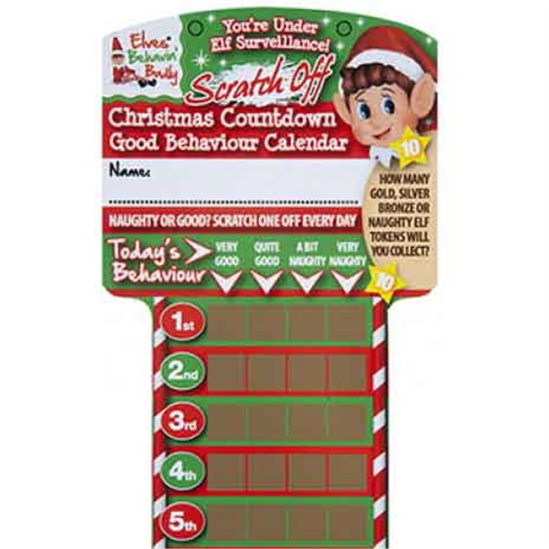 ELF SCRATCH OFF COUNT DOWN ADVENT CALENDAR